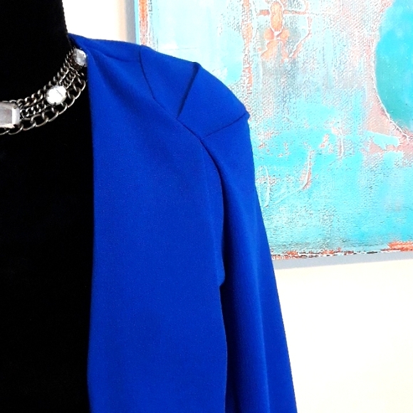 Forever21/ Blue/ Draped Front Blazer Size M - Picture 3 of 12